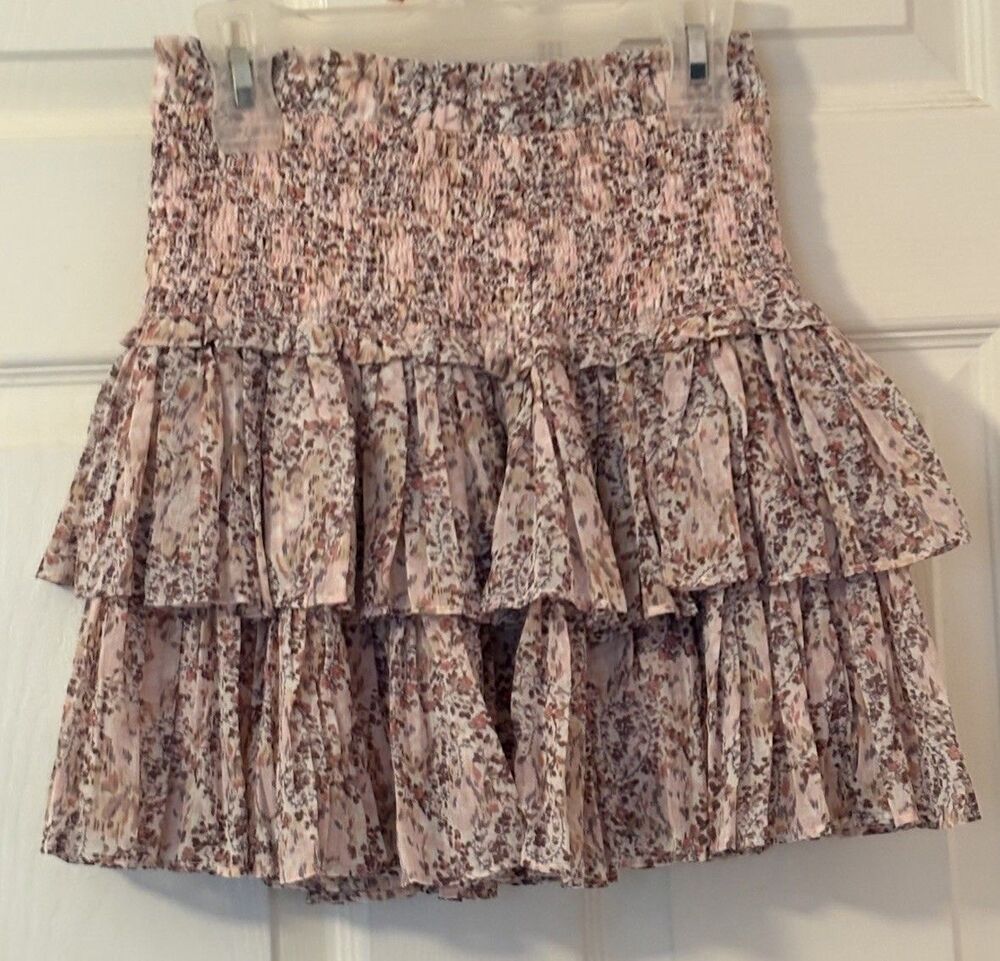 Pants Store Size Small Tiered Ruffle Shorts Pink Purple Lined Floral